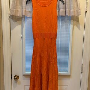 Vibrant Orange Sleeveless Dress